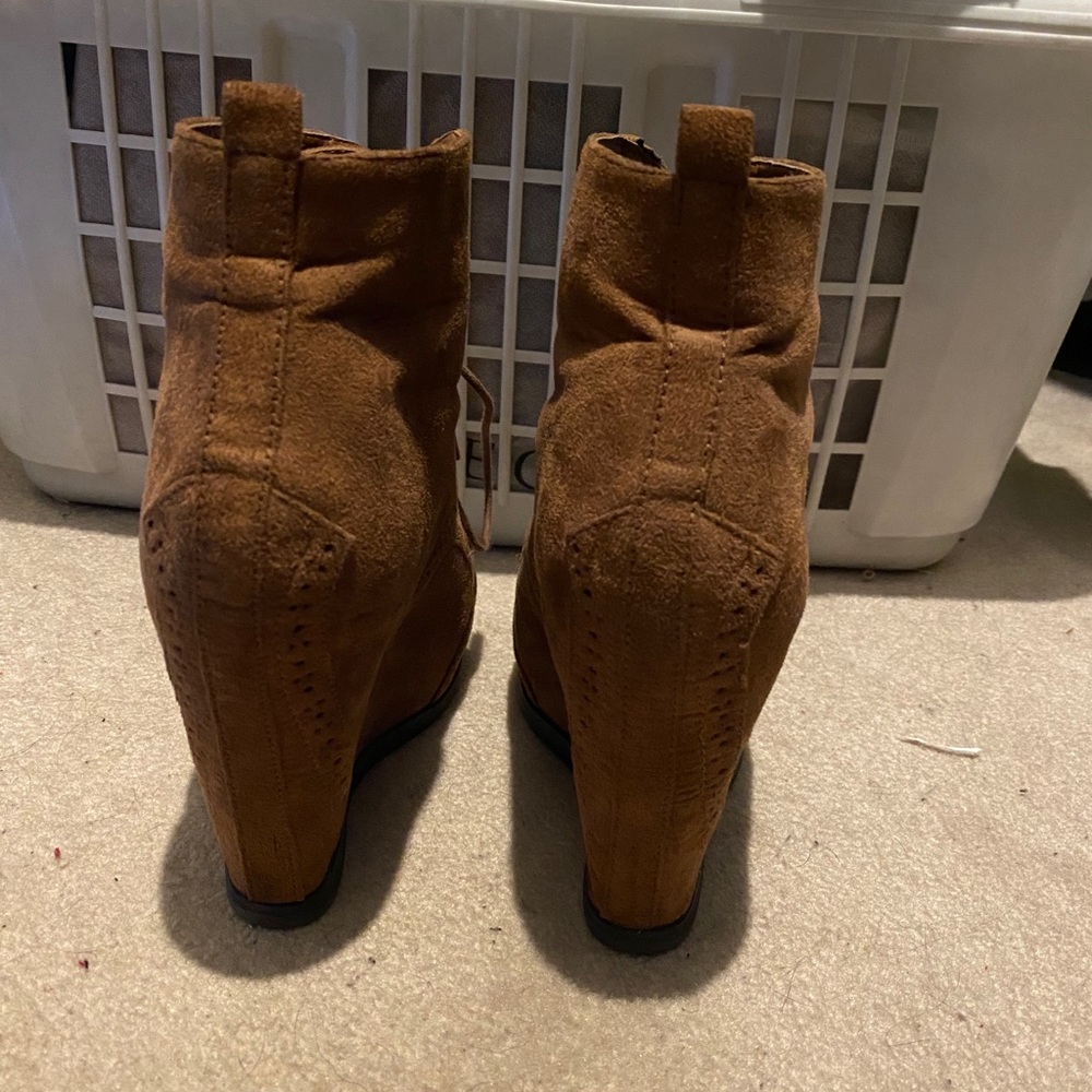 Suede Western-Style Platform Booties - image 3